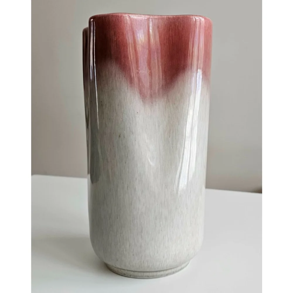 West Coast Pottery Vase #852 | Tall Ombre Drip Glaze | Mid-Century Modern